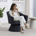 360° Swivel Chair with Ergonomic Cushions and Armrests, Dark Grey