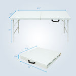 Folding Table 125cm - Adjustable Height, Compact, White