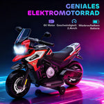 Electric Kids Motorcycle with Training Wheels, Lights and Music, Red