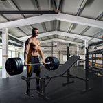 Olympic Weight Bench, Full-Body Workout with Squat Rack & Bench, Home Gym