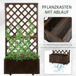 Raised Garden Bed with Trellis Flower Box, 72.5x31.5x149.5cm, Wooden
