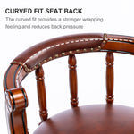 Bar Stools 360° Swivel with Backs Counter Height - Cow Top Leather Wooden