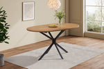 Dining Table Oval 120x80cm 4-6 Seater Metal Legs - Natural