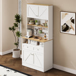 Dining Room Sideboard Buffet with 2 Drawers 4 Doors - White