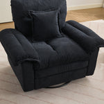 Oversized Chenille Armchair with 360° Swivel and Support Cushion, Light Gray