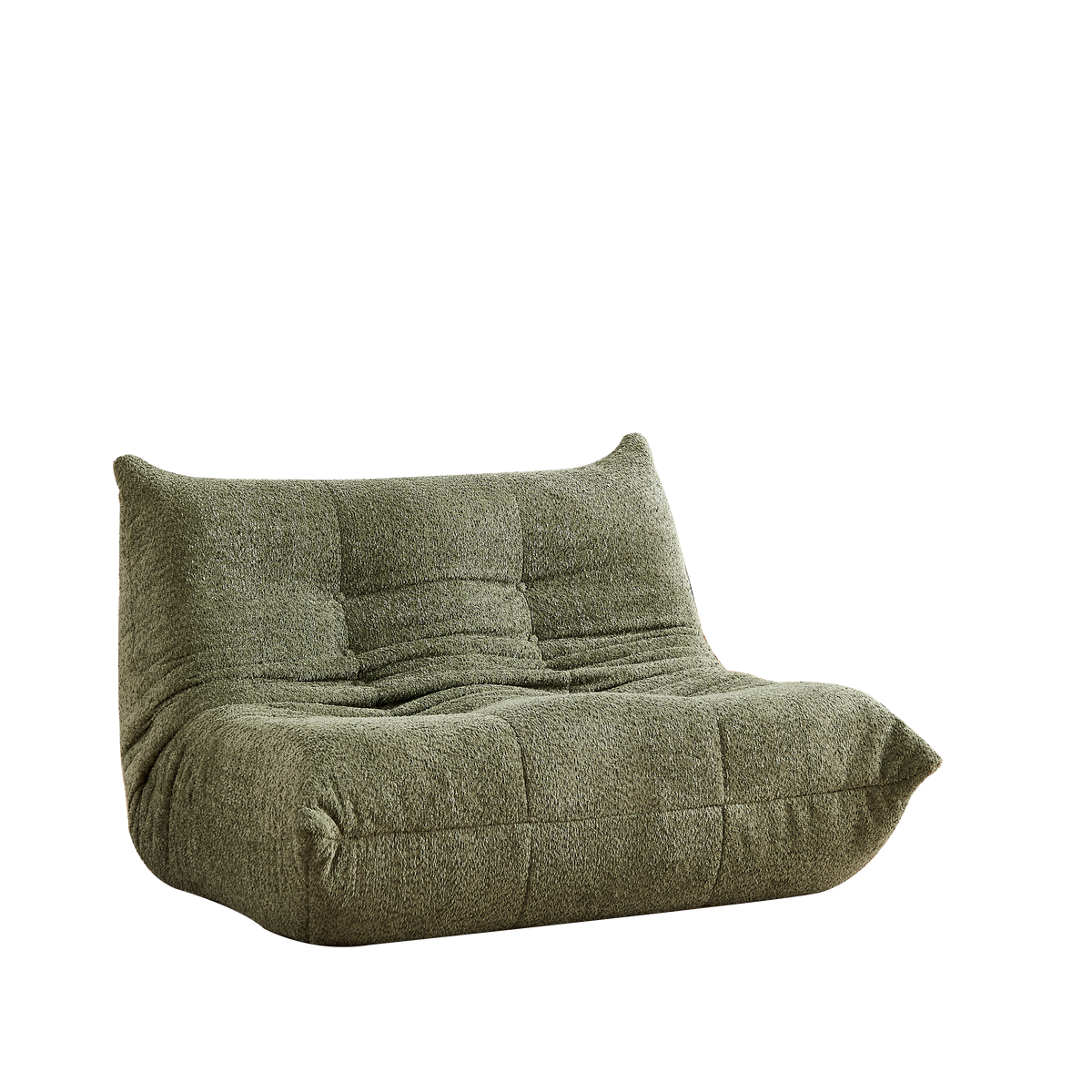Chenille Togo Two-Seater Sofa, Floor Lounge Chair with High-Density Foam, Chenille Fabric