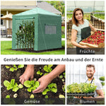 Greenhouse/Tomato House Roll-Up Door Window 238x178x240cm PE Steel Dark Green