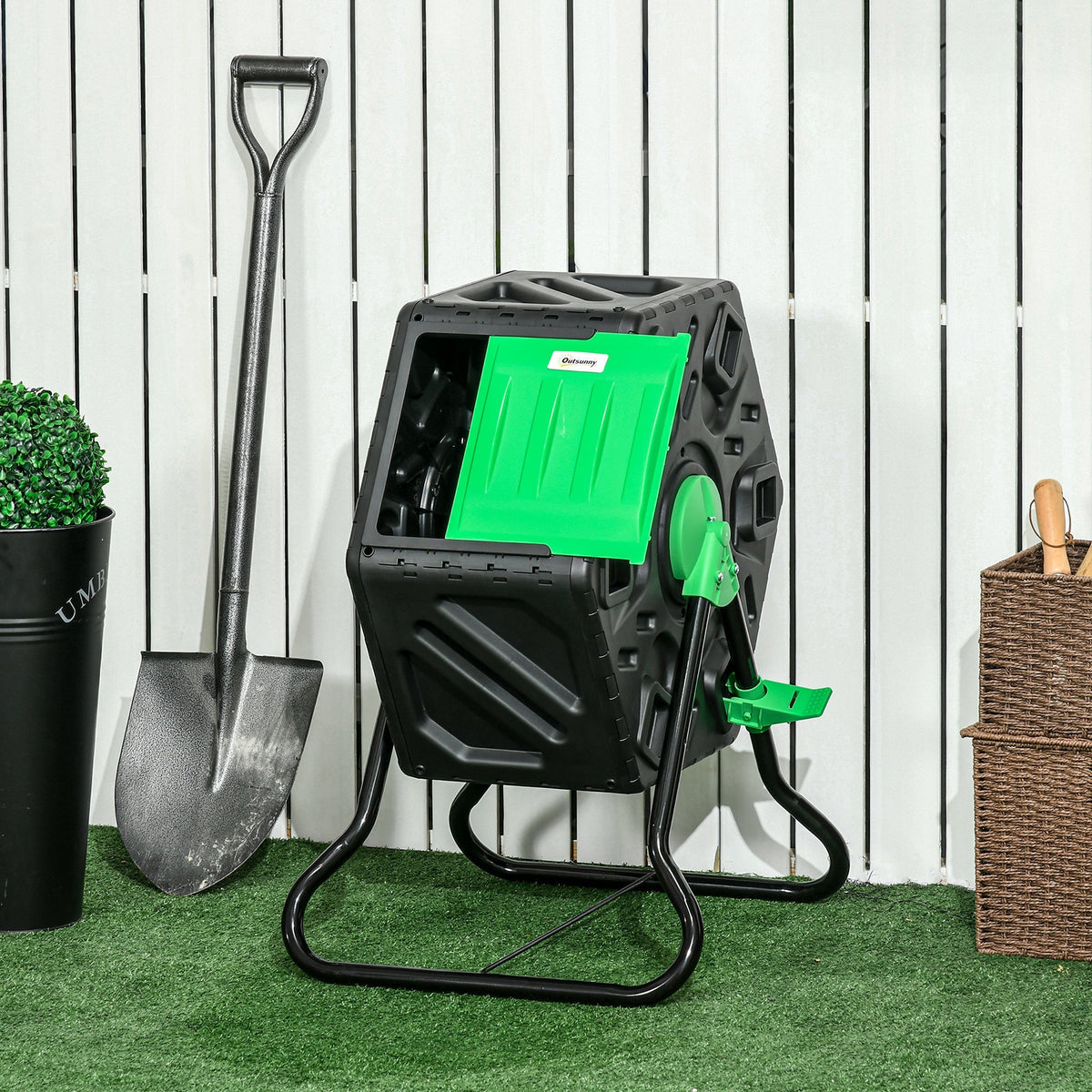 Composter, 65L Rotatable Fast Composter, Plastic