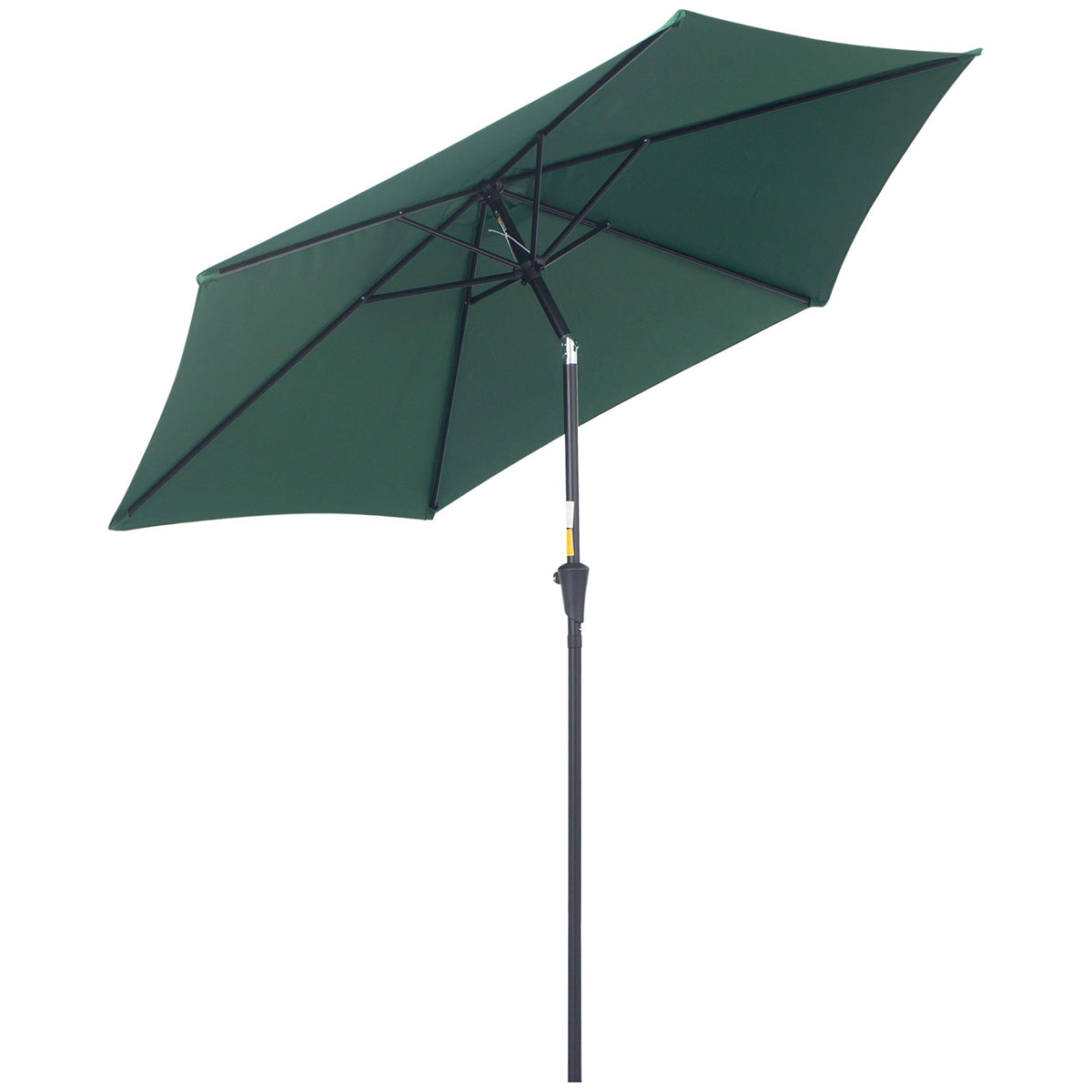 Folding Parasol Garden Market Umbrella Hand Crank Aluminum Ø2.6m Dark Green Polyester