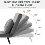 Sleeper Chair Single Sofa Bed Recliner Adjustable Backrest, Dark Grey Velvet
