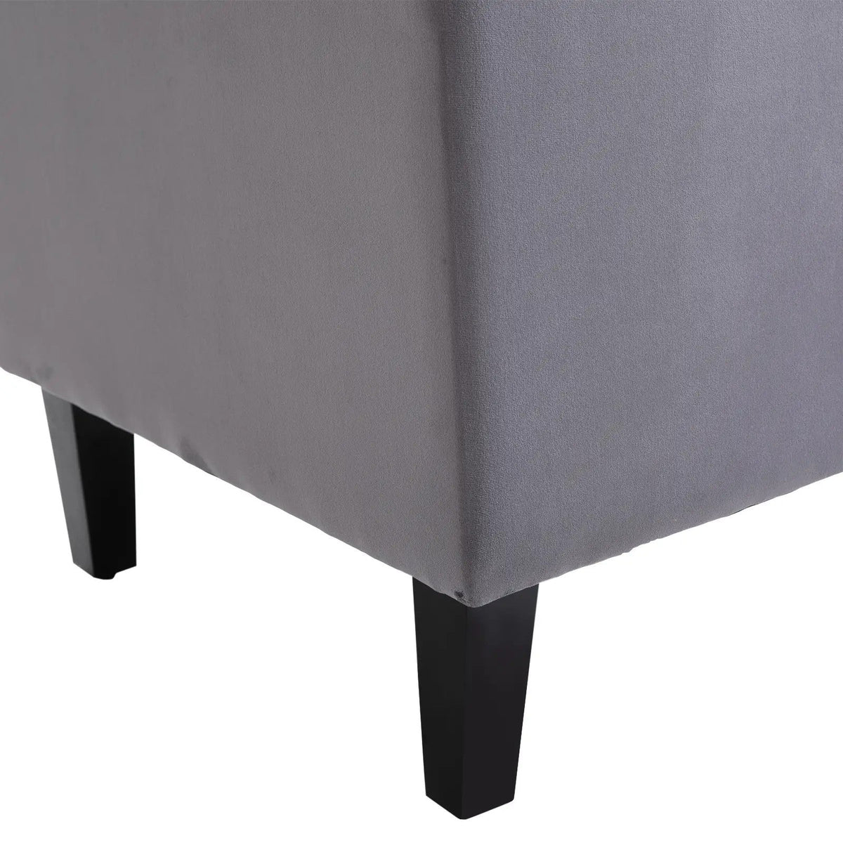 Wingback Chair Recliner, Tufting Raised Legs, Grey Velvet