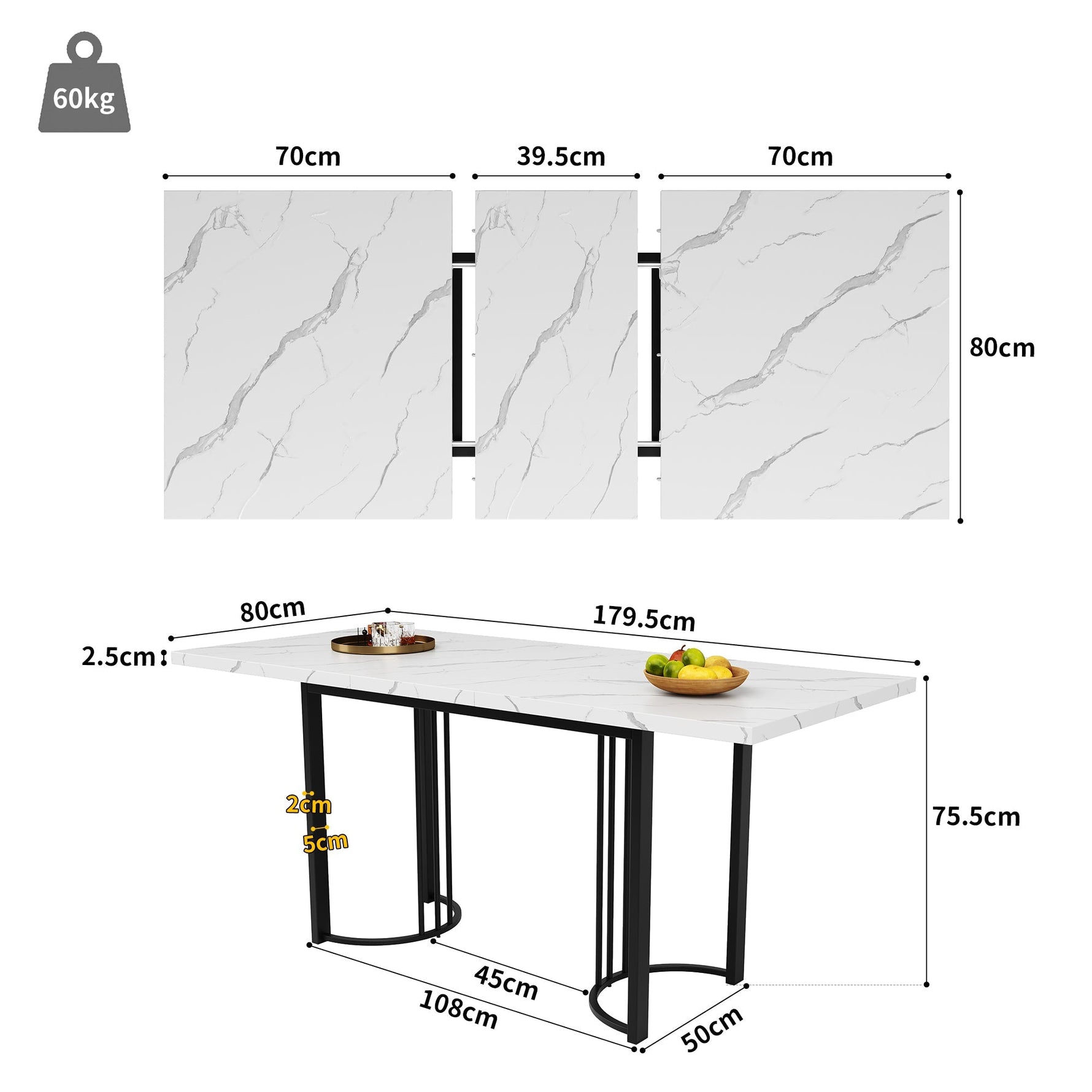 9-Piece Dining Set Extendable Rectangular Table for 8 Black Velvet
