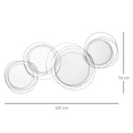 Mirrors Set, 3-Piece 4 Round Wall Decoration, Metal, Silver