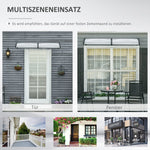 Pent Canopy, Front Door UV Rain Sun Protection, Aluminum Black