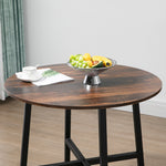 Dining Table for 4 People, 80 x 80 x 76 cm, Steel Brown
