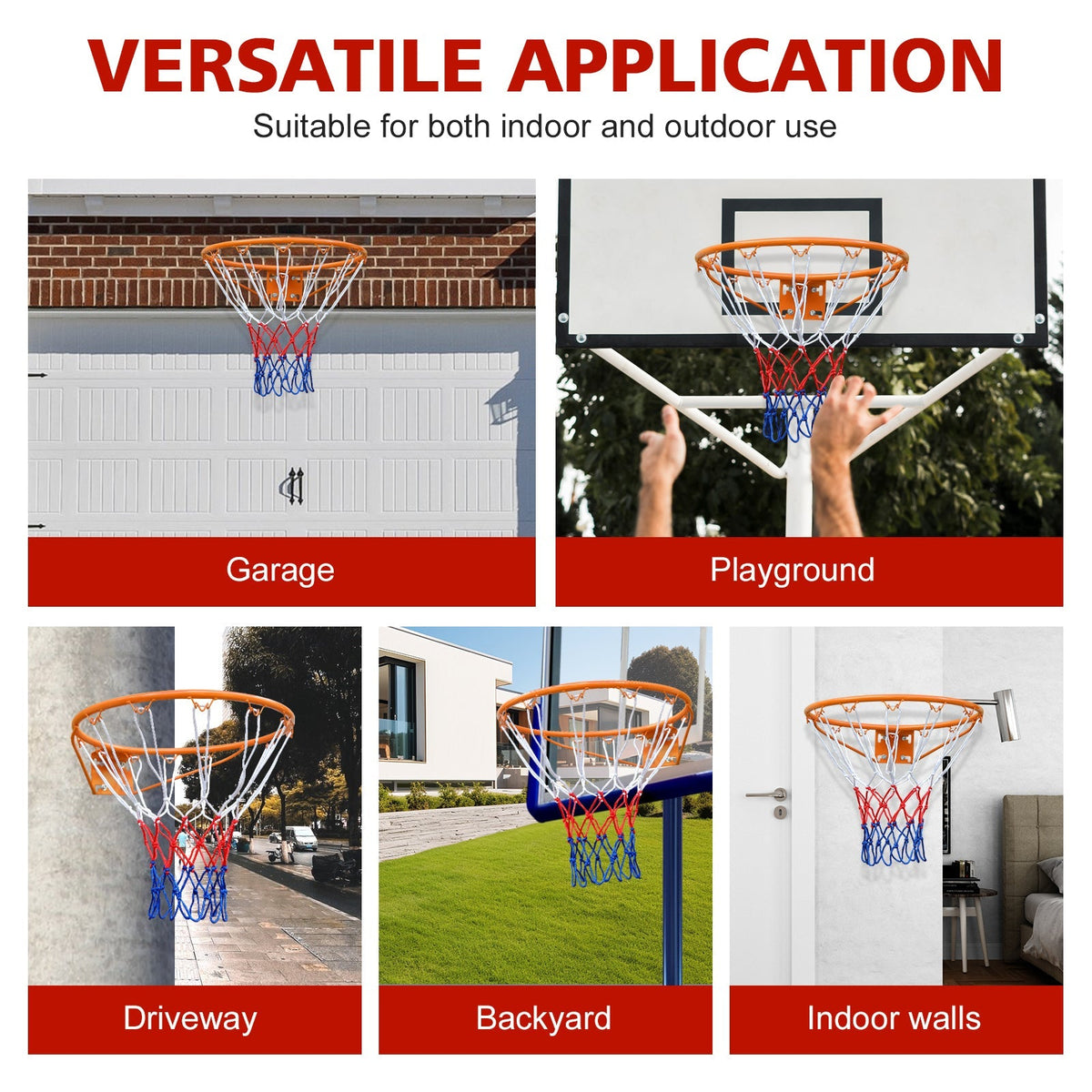 Basketball Rim Replacement, 45.72cm Heavy Duty Flex, Orange