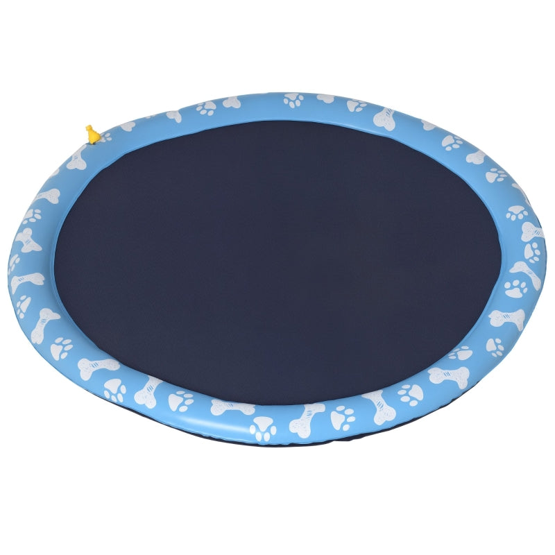 Splash Sprinkler Pad, 150 cm Anti-Slip Water Play Mat, PVC Blue