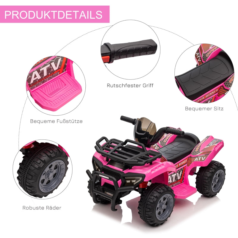 Kids Quad Electric 6V, Forward Function, Music, Pink