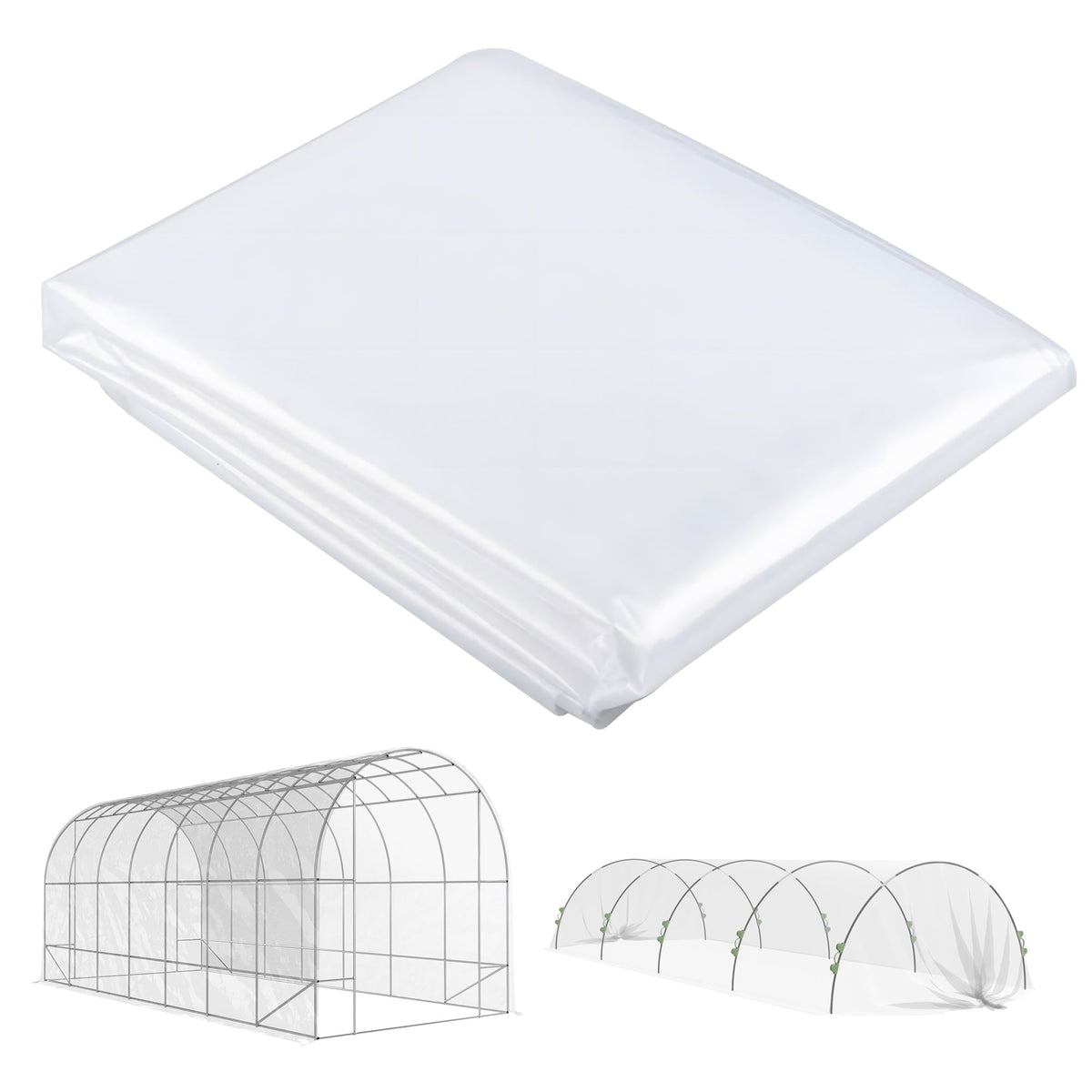 Greenhouse Film, 7x8m Waterproof UV Protection, Transparent Plastic