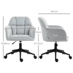 Swivel Chair, Height Adjustable Modern, Armrest, 120 kg, Light Grey Velvet