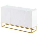 Sideboard, Modern Buffet Cabinet with 4 Compartments, 130 cm Wide, High-Gloss
