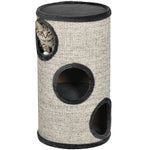 Cat Scratching Barrel, 3-Tier Sisal Rope Surface, Grey