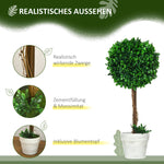Artificial Boxwood Trees, Set of 2, 60cm, UV-resistant, Green
