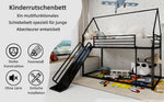 Twin over Twin Bunk Bed with Slide, House Shaped, Metal