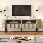 TV Cabinet Lowboard 160cm 2 Doors 2 Drawers for 65 Inch - Natural Wood