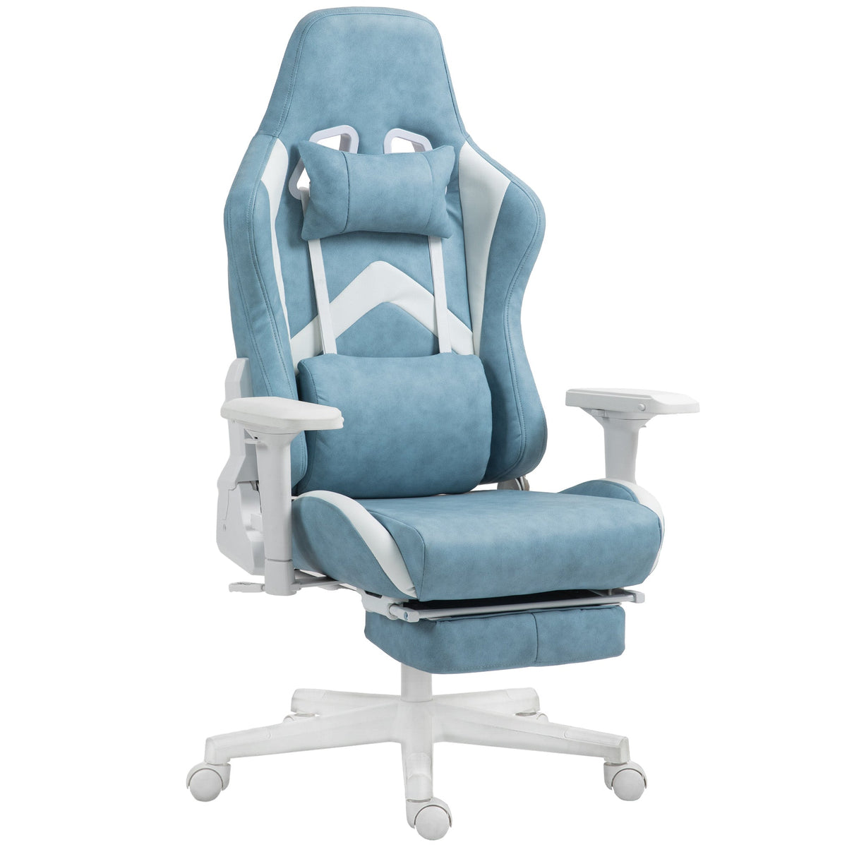 Gaming Chair with Reclining Function, Ergonomic, Faux Leather Blue