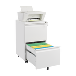 Mobile File Cabinet 2-Drawer with Lock Legal/Letter Size Steel - White
