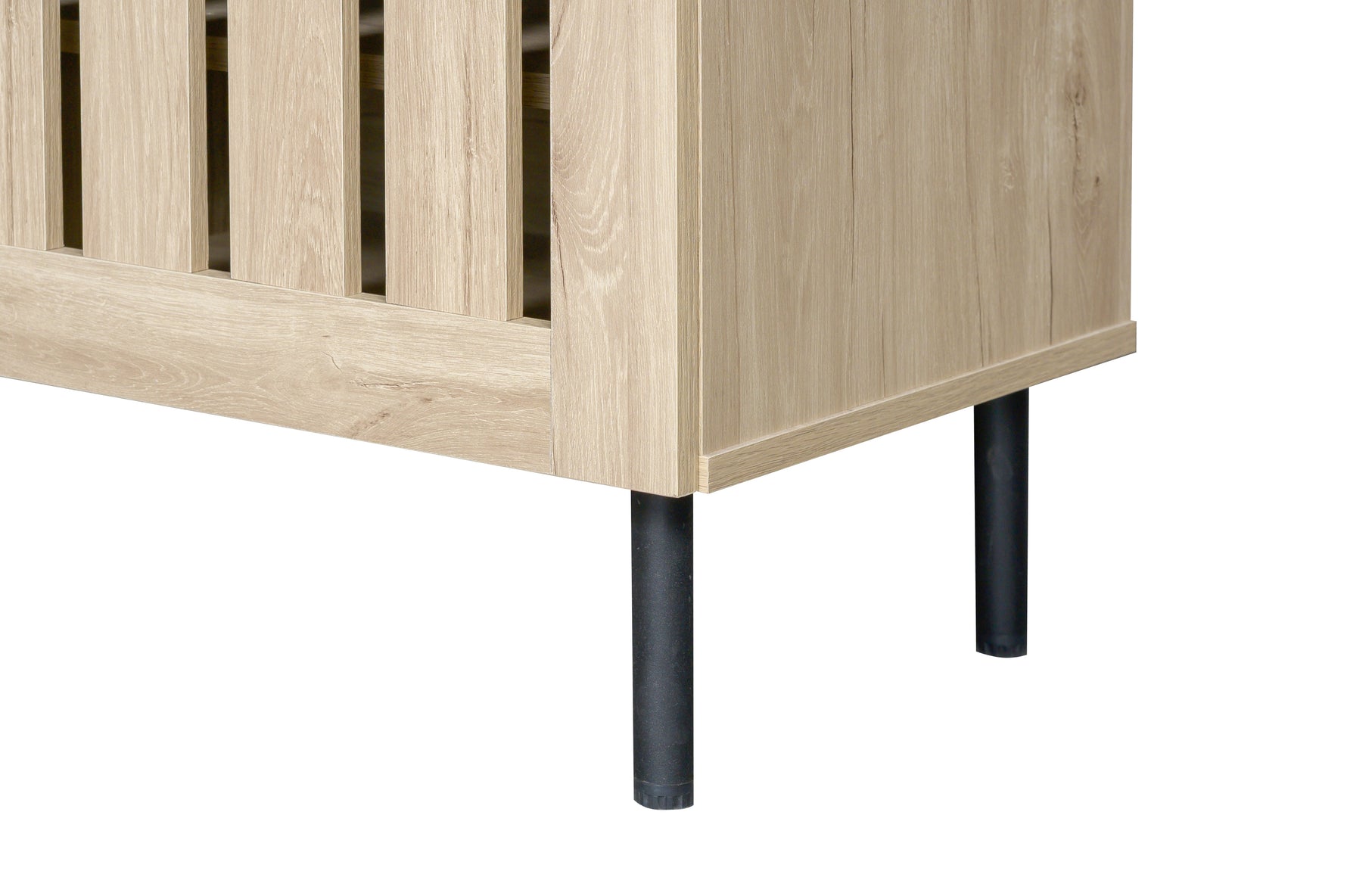 Minimalist Lowboard TV Stand 160cm Openwork Design for 65-inch TV - Natural Wood