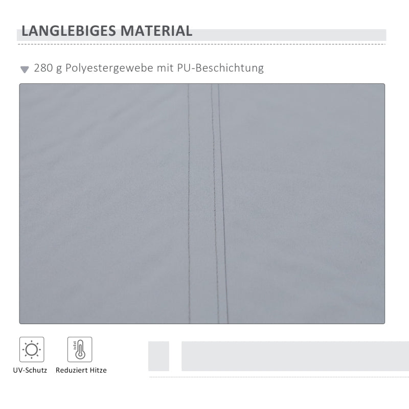 Retractable Awning, 3.95 x 2.45 m, Hand Crank, Polyester, Grey/White