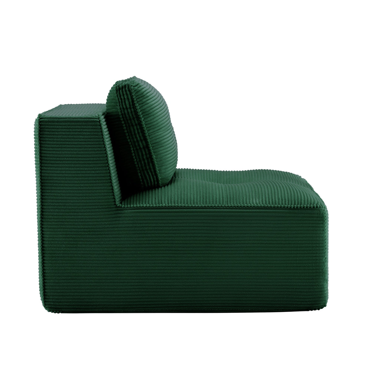 Cordelia Armless Sofa with Pillow Corduroy Green