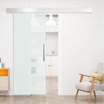 Glass Sliding Door Complete Set, Interior with Handle Bar, 2050x900mm, Frosted Glass