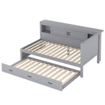 Sofa Bed Daybed 90x200cm Pull-out Bed LED Storage USB Outlet - Grey