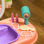 Children's Vanity Table, LED Mirror, Music, Faucet, Purple