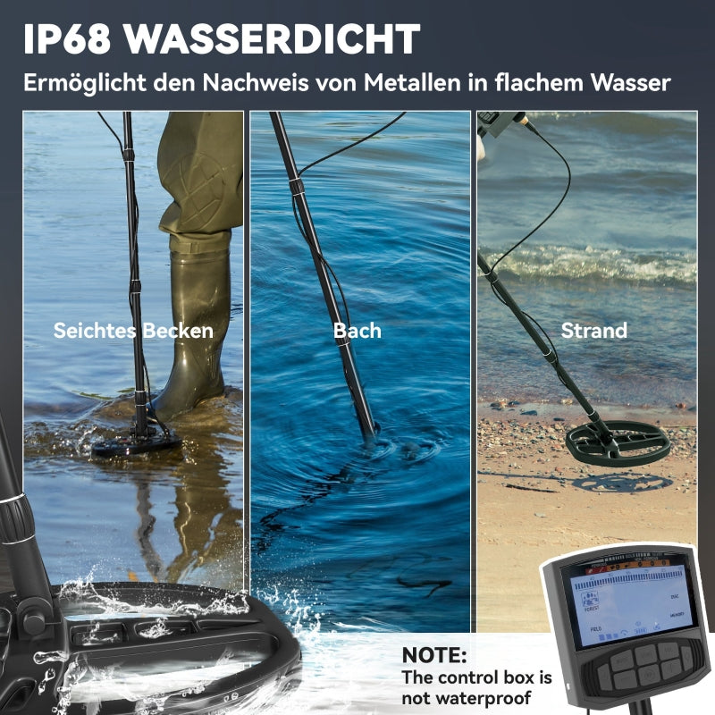 Metal Detector, 5 Modes, IP68 Waterproof, Dark Gray