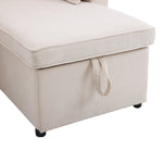 Sofa Bed L-Shaped Sleeping Function Storage Cup Holder Interchangeable Upholstered