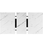 Dining Set 5-Piece Extendable Table 160cm 4 Chairs - White Marble/Black Velvet
