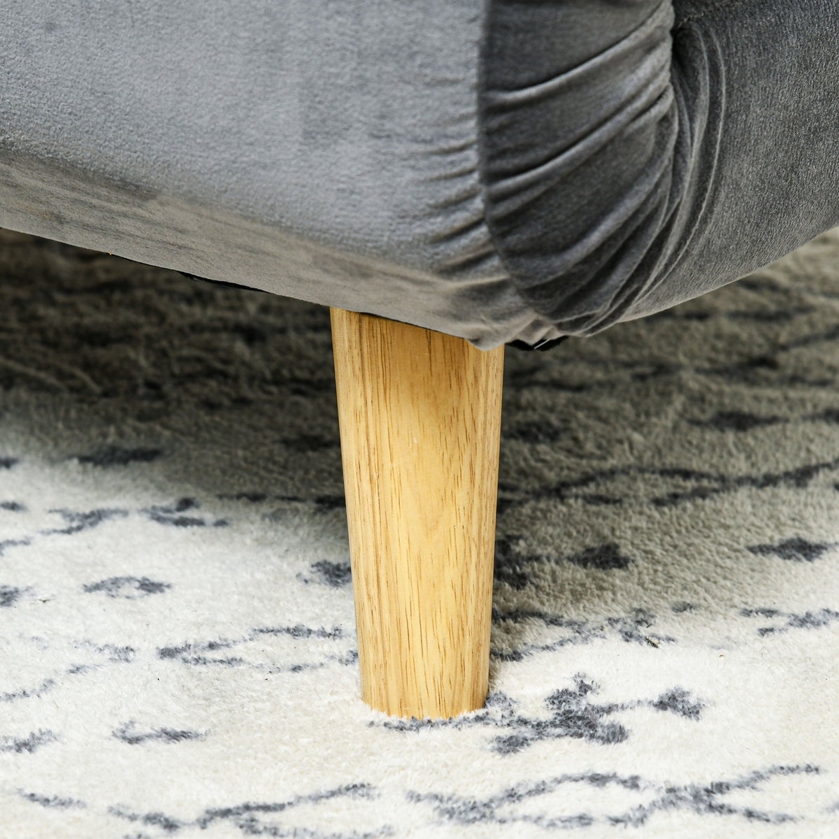 Sleeper Chair Folding Bed Adjustable Backrest - Velvet Grey