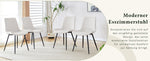 Dining Chair Set of 4 Modern Widened Seat Metal Legs - White Faux Leather
