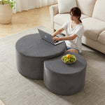 Coffee Table Set, 2-Piece Upholstered Round Foam