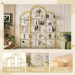 Cloud Shape Display Shelf 170x190cm 5-Tier Storage Steel Tube MDF Gold + White