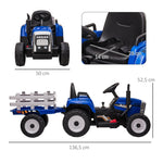 Children's Electric Car with Trailer and Remote Control, Ages 3-6, Blue