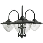Solar Lantern 3-Piece Set, Floor Lamp Waterproof IP44 Flower Pot Base, Metal Black