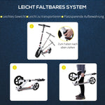 Children's Scooter, Foldable, Height Adjustable, Aluminum White