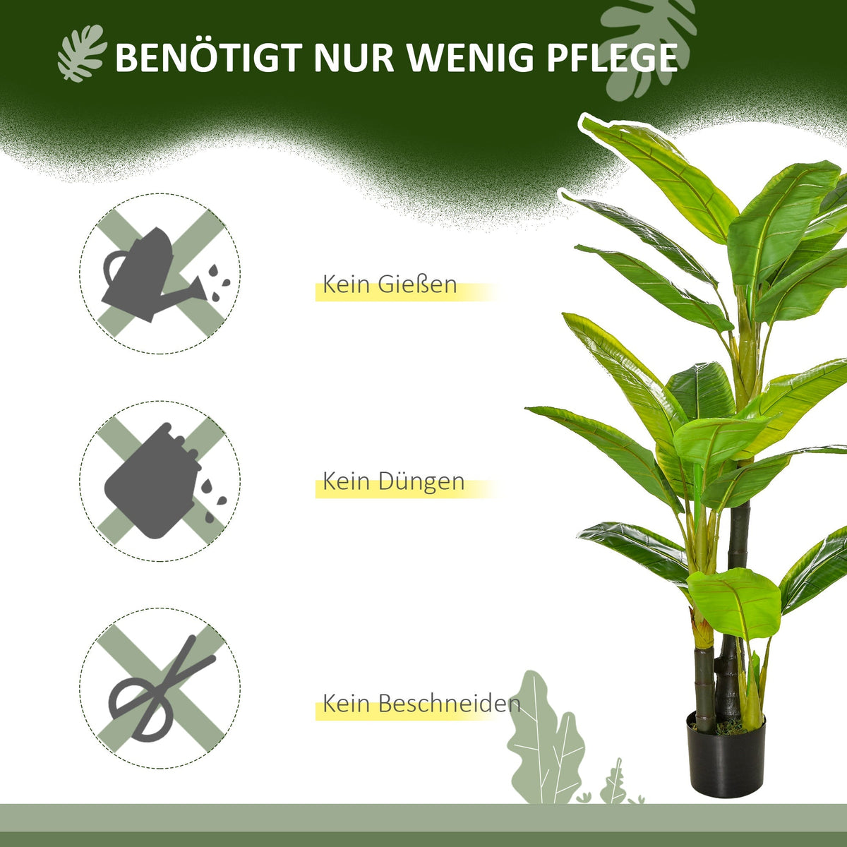 Artificial Banana Tree, 150 cm, Indoor & Outdoor, Plastic