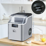 Ice Cube Maker, 20 kg/24h, 2.3L/3.2L, Automatic Cleaning, Stainless Steel, Silver