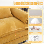 Armchair, Oversized with Footrest & Stool, Velvet
